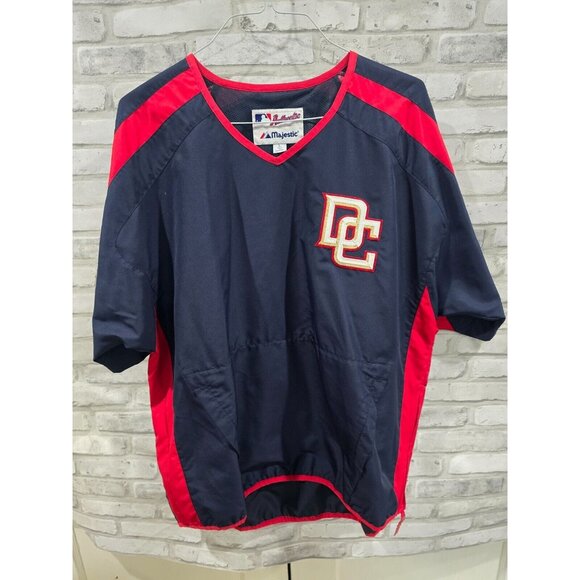Majestic Authentic Washington Nationals S/S Lined Mesh Rain Jacket Sz L DC MLB - Picture 2 of 11